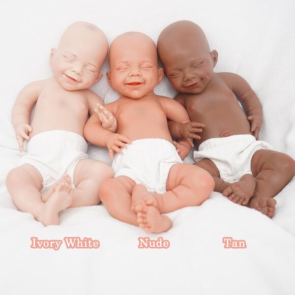 🆕17inch Realistic Full Body Silicone Close Eyes Newborn Mia-ivory White Girl - Picture 10 of 10